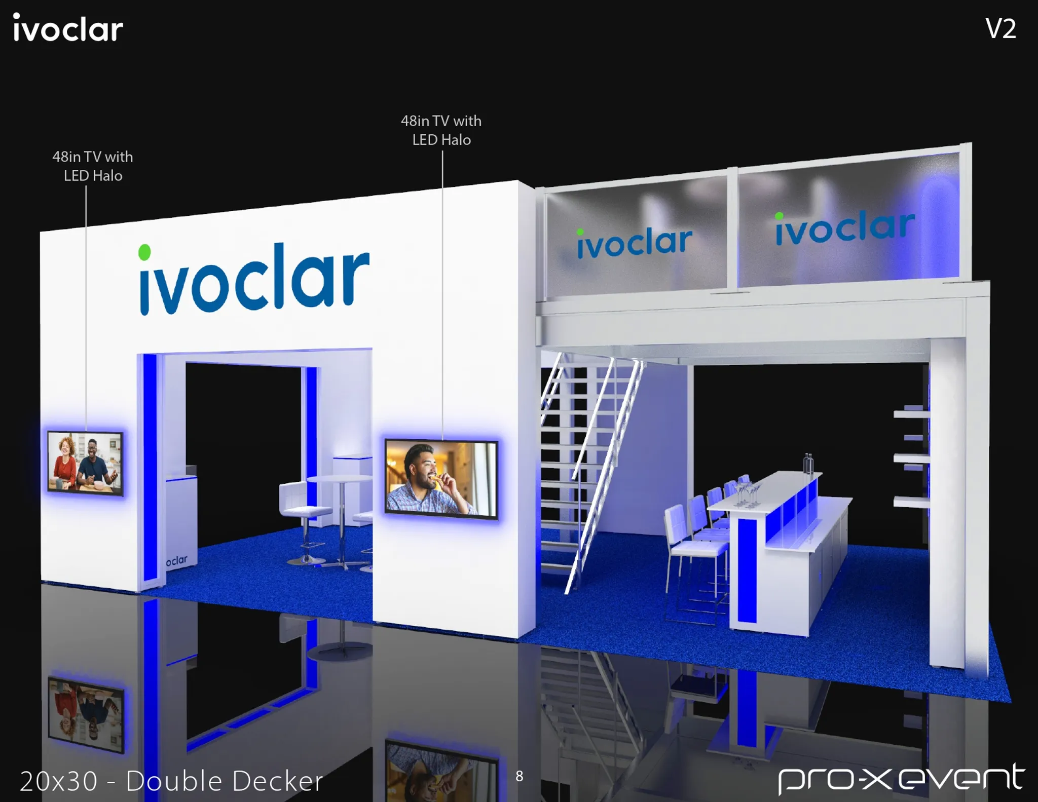 20x30 Island booth design by Pro-X Exhibits